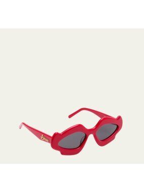 NEW LOEWE Sunglasses Oval Flame Red Acetate 100% Authentic